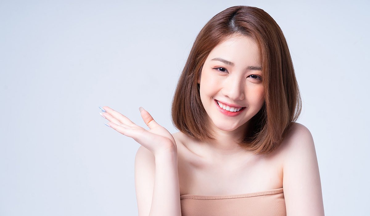 Beauty image of young Asian girl with perfect skin